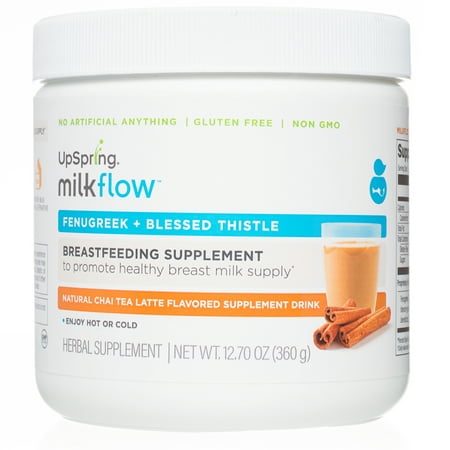 Milkflow Fenugreek + Blessed Thistle Powder Mix, Breastfeeding Supplement, Chai (Best Way To Take Milk Thistle)