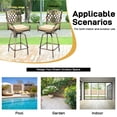 thumbnail image 5 of Zimtown Two-piece Set Cast  Aluminum  Bar Chairs, Patio Furniture Set Weather Resistant, Grid, Back, 5 of 8