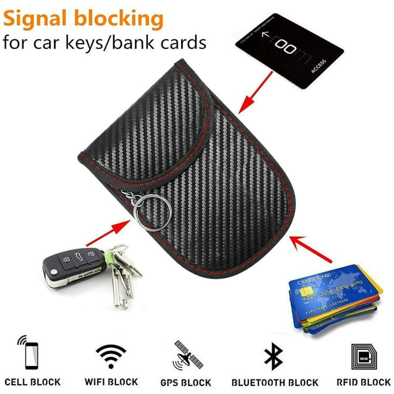 2 Pack Fibre de carbone RFID Blindage électromagnétique Étui clé