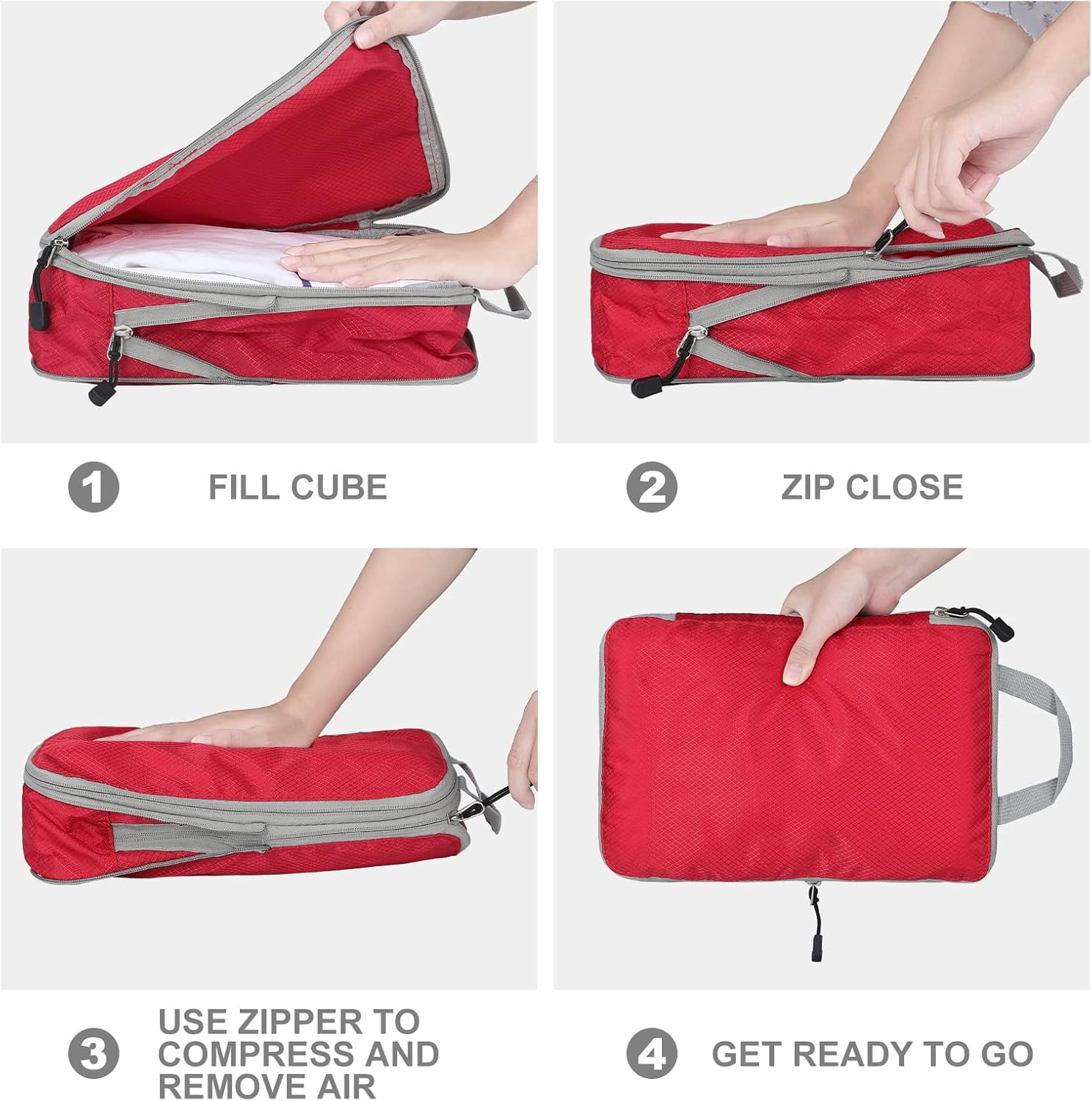 XiHAMA Compression Packing Cube Set for Carrying on Luggage Travel Packing Organizers with Laundry Bag for Backpack