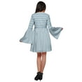 thumbnail image 4 of Moomaya Robe Plissée pour Femmes Grande Taille Robe Mini à Longues Manches Évasées, 4 of 6