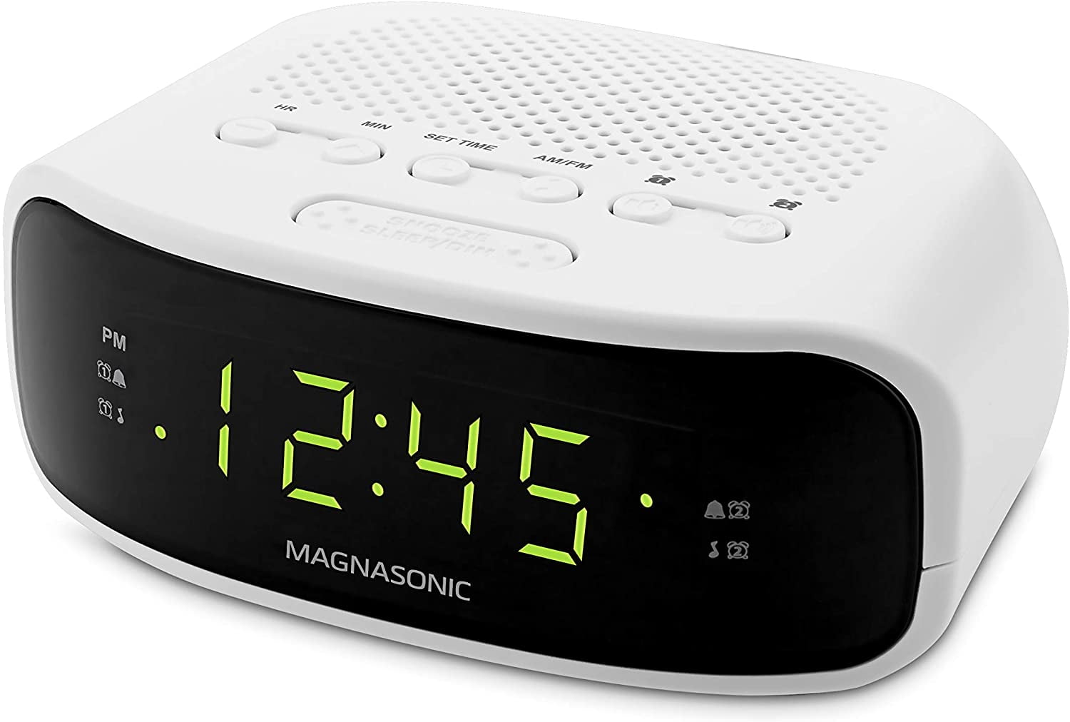 Magnasonic Digital AM FM Clock Radio With Battery Backup Dual Alarm 