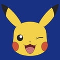 thumbnail image 2 of Junior's Pokemon Pikachu Wink Face  Graphic Tee Royal Blue Large, 2 of 3