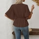 thumbnail image 2 of Casual Tops V-Cuello Manga Corta Suéter Camisa Moda Tee para las Mujeres Elegante Blusa de Verano, 2 of 5