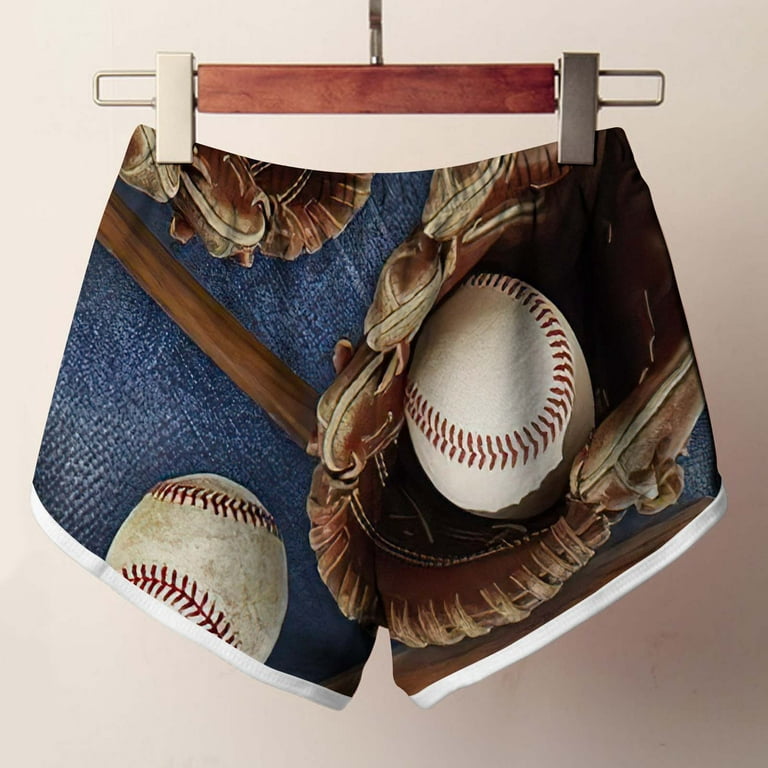 Shorts for Women, Women'S Lightweight Summer Casual Elastic Waist Baseball  Print Shorts Baggy Comfy Beach Shorts 2023 Prime Day Deals Deals Under 5  Dollars #3 
