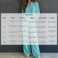 thumbnail image 3 of Women's Waffle Knit 2 Piece Tracksuit Outfit Henley Long Sleeve Top and Drawstring Wide Leg Pants Soft Comfy Loungewear Casual Travel Vacation Streetwear Set Blue, 3 of 5