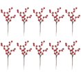 thumbnail image 2 of OUSITAID 10Pcs Simulation Bulle Cerise Branches Noël Soir Fête Décor (Rouge), 2 of 7
