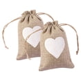 thumbnail image 2 of Event Party Decor 2PC Bag Love Heart Burlap Bag Double Drawstring, 2 of 4