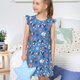 thumbnail image 4 of Balery Colorful Sailing Ship Camisón de princesa para niñas, pijama de algodón con mangas abullonadas, suave y bonito.-Small, 4 of 6