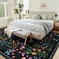 thumbnail image 3 of Silk Soft Machine Washable Rugs, Large Non-Slip Ultra Thin Area Rug for Living Room, Bedroom, Dining Room, 10x13 Ft Indoor Boho Floral Carpet, 3 of 9