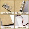thumbnail image 5 of WEMATE Diary with Lock, A5 PU Leather, Vintage Lock Journal Password Protected Notebook with Pen & Gift Box, Diary Book, 8.6x5.8inch, Gold, 5 of 8