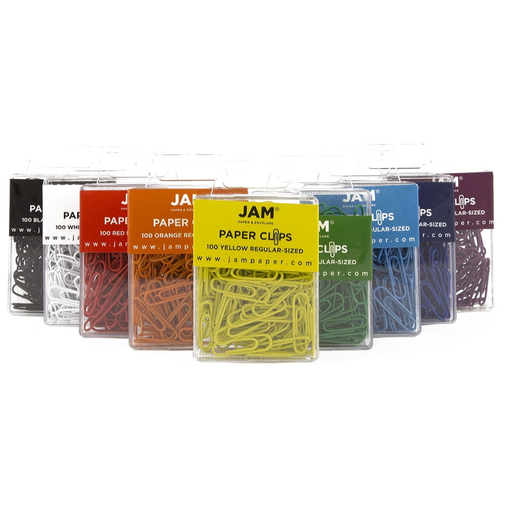 JAM Paper Standard Paper Clips, Assorted Colors, Small 1 inch, 900/Pack