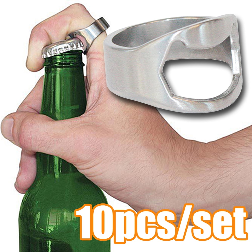 Vnanda 10Packs Custom Finger Bottle Opener Ring, Ring Bottle Opener