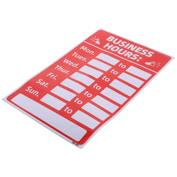 Niceauty Reversible Open Signs Business Hours Sign Red PVC Adhesive 1Pcs