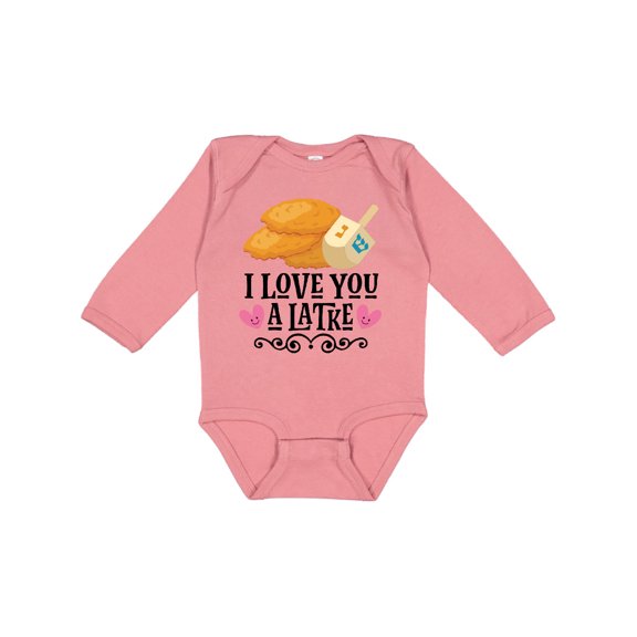Inktastic Hanukkah Cute Latke Dreidel Girls Long Sleeve Baby Bodysuit