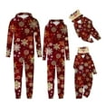 thumbnail image 4 of Penkiiy Family Matching Christmas Pajamas Set One Piece Striped Hooded Sleepwear Santa Claus Elf Onesie Outfit 12 Months Red, 4 of 5