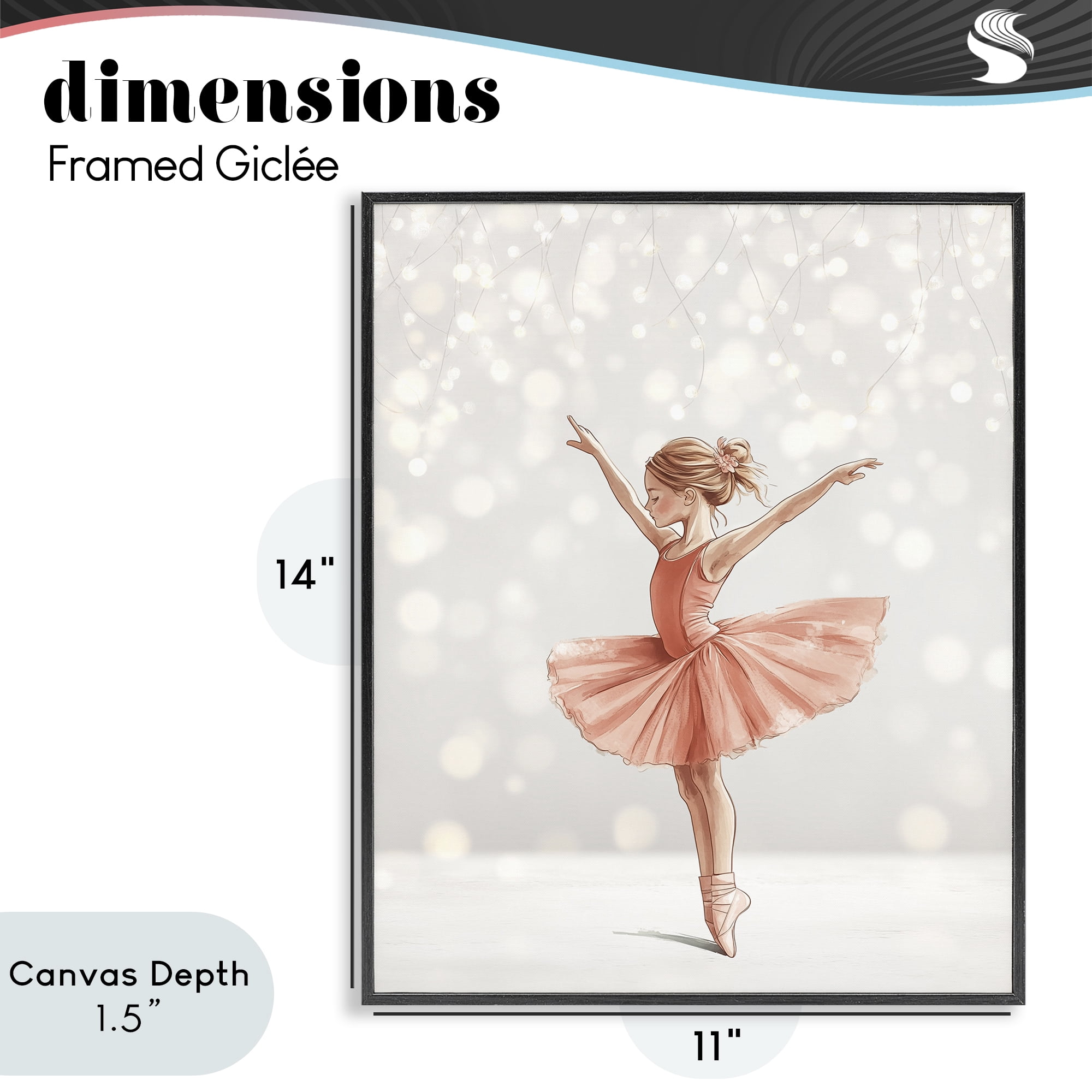 Stupell Industries Dancer In The Light Black Framed Giclee Art, design by Christine Simpson Art