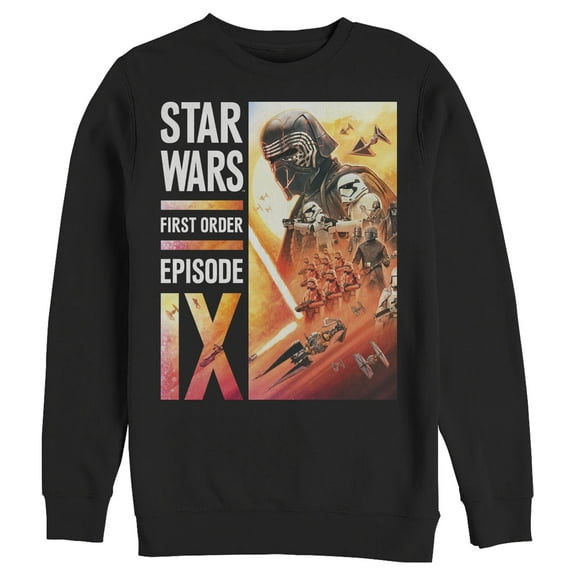 Men's Star Wars: The Rise of Skywalker First Order Glow Sweatshirt Black X Large