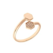 Sole Du Soleil SDS10830R7 Daffodil Collection Womens 18k Rose Gold Plated Geometric Bypass Fashion Ring - Size 7