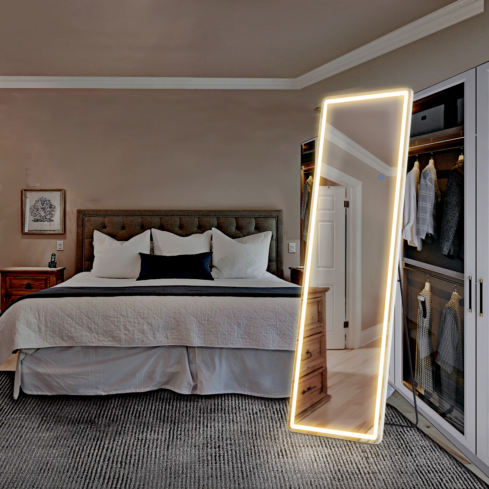 Taoset Full Length LED Mirror, 64"x21" Standing Floor Mirror photo 5