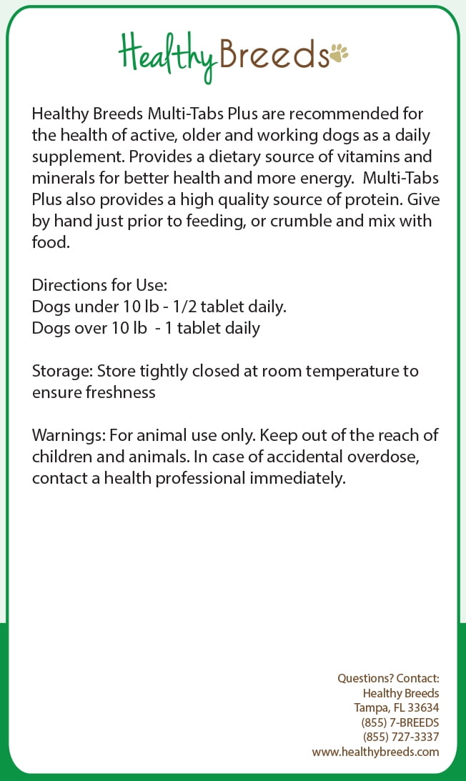 Healthy Breeds Dog Multi-Tab Vitamin and Mineral Supplement for Bull Terrier, 365 Chews