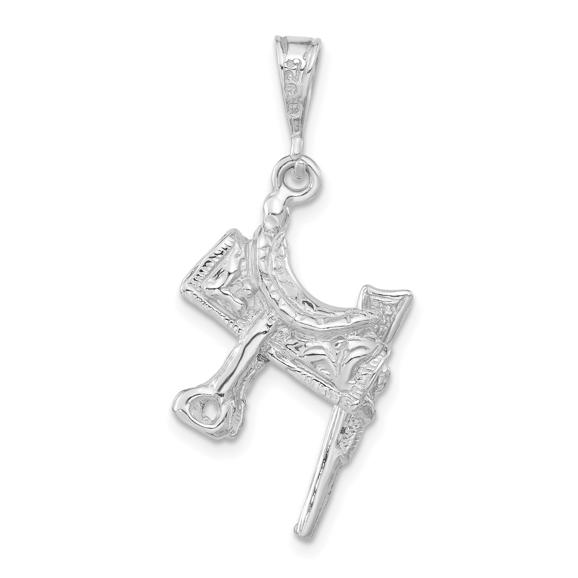 Sterling Silver Western Saddle Pendant Necklace for Women or Unisex with 3D Cowboy Design, Equestrian Jewelry for Rodeo Fans, Country Style Accessory for Horse Lovers