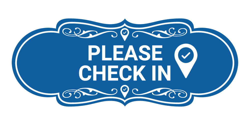 Designer Please Check In Sign (Blue) - Small - Walmart.com
