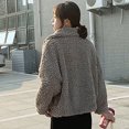 thumbnail image 6 of Tejiojio Clearance Rollbacks Women's Winter Fashion Lmitation Lamb Wool Short Loose Plush Tops Coat, 6 of 8