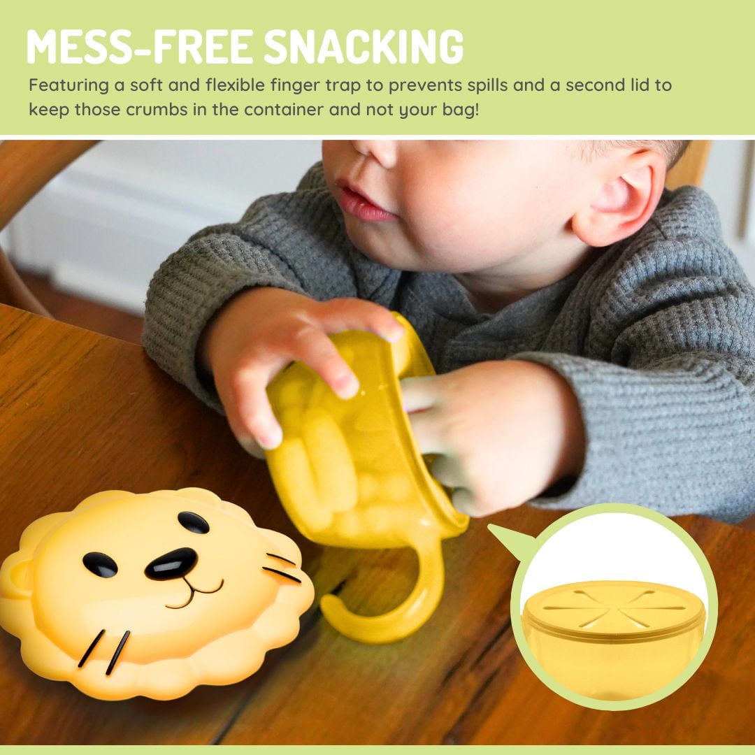 melii Animal Snack Containers with Finger Trap for Toddlers, Kids and Adults