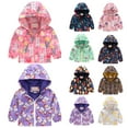 thumbnail image 6 of Hicidod Kids Rain Jacket Boys Rain Jackets for Girls Windbreaker Waterproof Outerwear Kids Lightweight Zip Hooded Jacket Baby Cute Dust Coats, 6 of 7