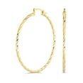 thumbnail image 1 of Creole Twisted Rope Cable Big Large Hoop Earrings for Women for Teen 18K Gold Plated Brass Lightweight 2 Inch Diameter, 1 of 4
