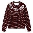 thumbnail image 5 of HAYIMI Womens Halloween Pumpkin Button‑Front Knit Cardigan Long Sleeve Geometric Loose Cozy Fall Fall Sweater, 5 of 5