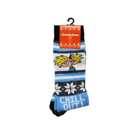 

Kole Imports AB298-16 Hey Arnold Xmas Crew Socks - Size 10 - 13 - Pack of 16