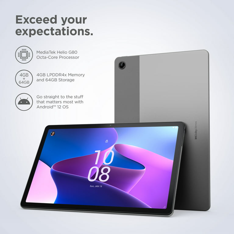 Tablette Lenovo M10 Plus - 10,6'' - Media Tek Helio G80 - 3 Go - 32 Go -  Android 12 