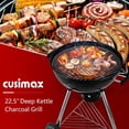 thumbnail image 2 of Highsound 22 Inch Patio Grill, Portable Charcoal Grill with Thickened Grilling Bowl and Wheels for Outdoor Cooking, Barbecue Camping, 2 of 7