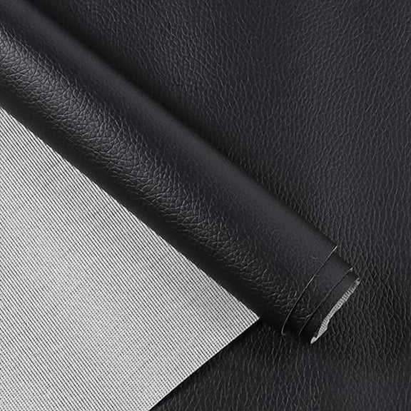 Artificial Leather Fabric Marine Vinyl Material Synthetic Fabrics Soft and Wear-Resisting Hypoallergenic for DIY Upholstery Easy to Clean (2Yard, Black)