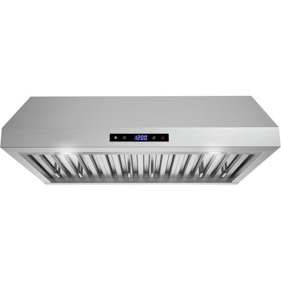 Streamline 30 in. Magione Ducted Undermount 406 CFM Range Hood in Brushed Stainless Steel with Baffle Filters, Touchpad Control, LED Lights