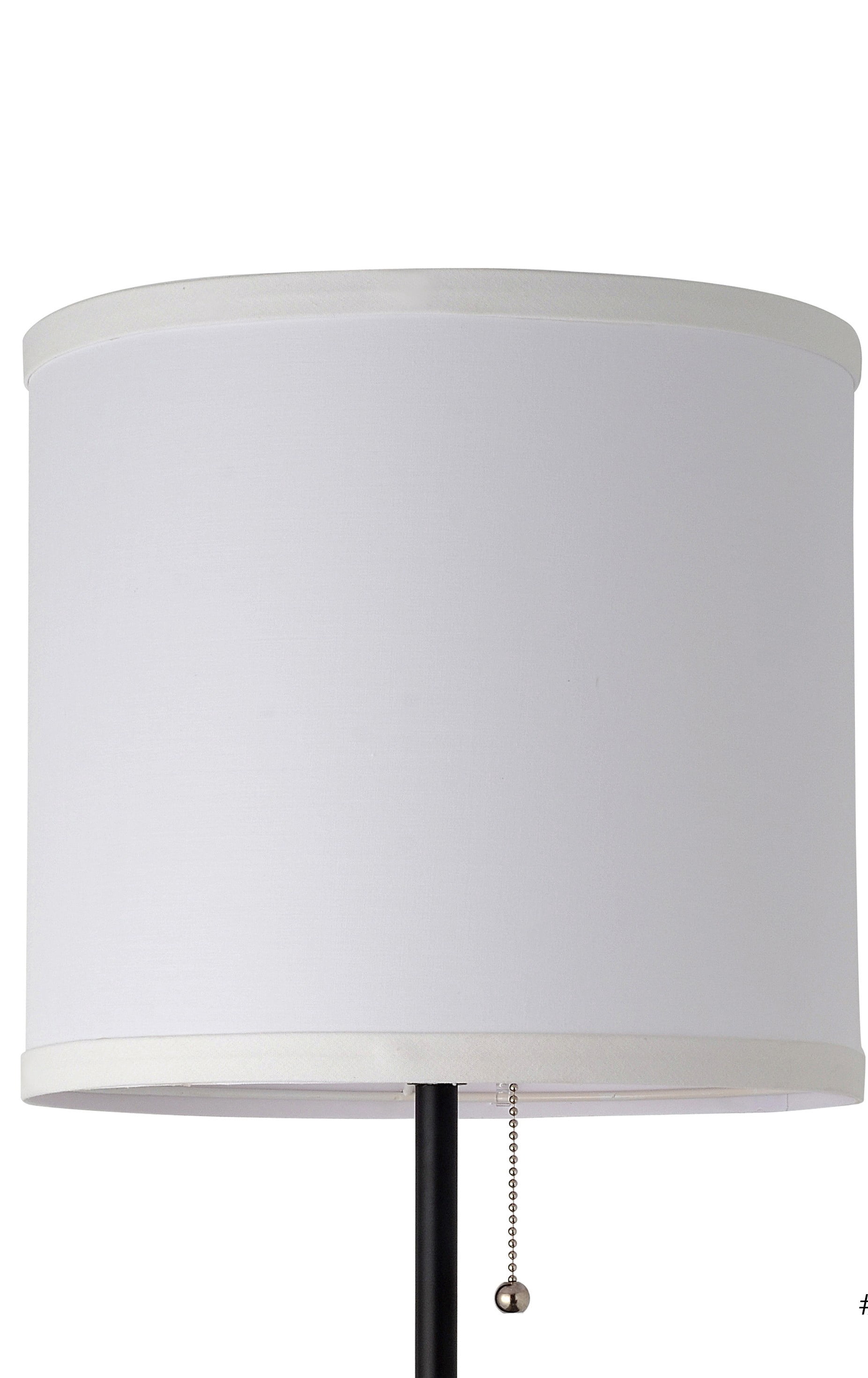 Mainstays 56.5 Inch Floor Lamp with White Fabric Shade, Black Finish, Modern Styling for Adult Use