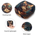 thumbnail image 3 of Cat Sanitary Napkin Bag Travel Pouch Large Makeup Pouch, Period Pouch Organizer for Sanitary Napkin Storage, Velvet, Sponge, Oxford Cloth, 4.7x6.6x6.6 in, 3 of 6