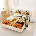 thumbnail image 2 of Homewish Golden Retriever Dog Queen Sheets,Happy Halloween Print Queen Sheet Sets,Cream,Pumpkins Decor,4pcs,1 Flat Sheet, 1 Fitted Sheet and 2 Pillowcases, 2 of 6