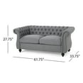 thumbnail image 2 of 61 inch Love Seat Couches, Upholstered Sofa Sleeper Couch with Pillows, Loveseat Sofa for Living Room, Apartment, Office,Apartmen, Dark Gray, 2 of 9