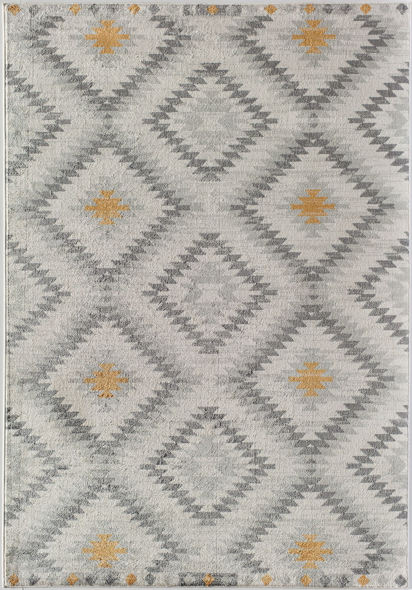 Soleil BR30D Kilim Flame Tribal Moroccan gray Area Rug, 2'x8'