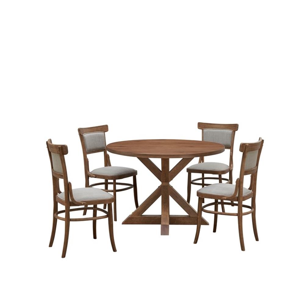 Carolina Classics Diana Wood Dining Table with Trestle Base in Honey Brown
