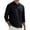 Black, variant on Mens Polo Shirts Long Sleeve Loose Lapel Collar Plain Business Casual Linen Shirts Spring Work Shirt