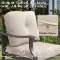 thumbnail image 4 of Mvpipi 6 Piece Aluminum Patio Conversation Set, Outdoor Metal Furniture Set w/Rocking Swivel Chairs, 3-Seat Sofa, Ottomans and Coffee Table, 5" Thickened Cushions for Backyard, Poolside, Beige, 4 of 8