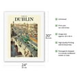 thumbnail image 2 of Come To Dublin Ireland - O’Connell Street - Vintage Travel Poster c.1950s - Fine Art Rolled Canvas Print 20in x 26in, 2 of 4