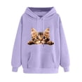 thumbnail image 1 of Chandail à Capuche Graphique Chat Mignon pour Femmes, Confort Décontracté, Robe à Capuche Athlétique avec Fermeture Éclair, Chandails en Molleton et Tuniques Longues pour Dormir, 1 of 4