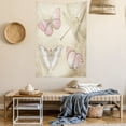 thumbnail image 2 of Vintage Tapestry, Butterflies Bugs Old Collector Image on Abstract Retro Backdrop Art, Wall Hanging for Bedroom Living Room Dorm Decor, 60W X 80L Inches, Pale Pink and Pale Grey, by Ambesonne, 2 of 5