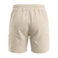 thumbnail image 6 of IhhxPro Men's Linen Athletic Shorts Cargo Men with Elastic Waist Quick Dry Multi Pocket Outdoor Casual Summer Loose Fit Lightweight Travel Hiking S-3XL, 6 of 9