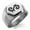 Silver, variant on Stainless Steel Aztec Energy Rune Engraved Hexagon Crest Flat Top Biker Style Polished Ring